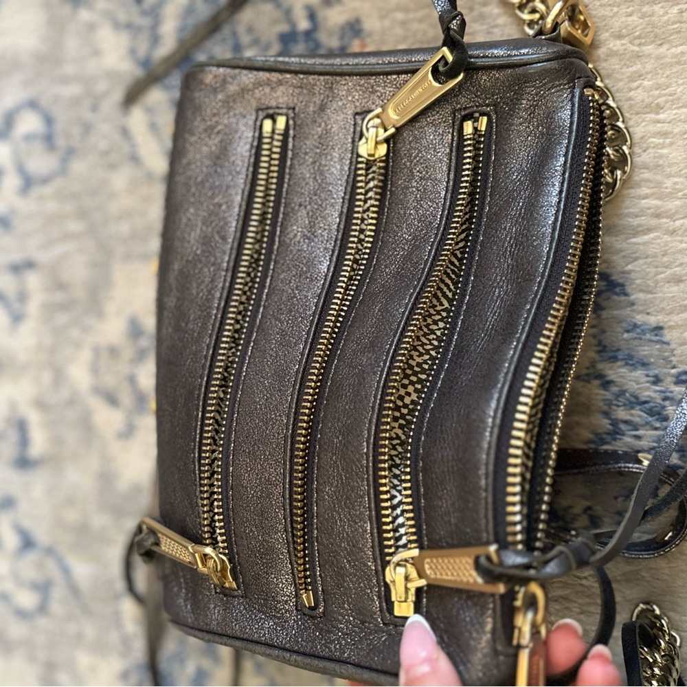 Rebecca Minkoff Black Leather Crossbody with Gold Accents - Picture 6 of 6